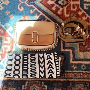 Marc Jacobs Gold and Tan J Crossbody Bag